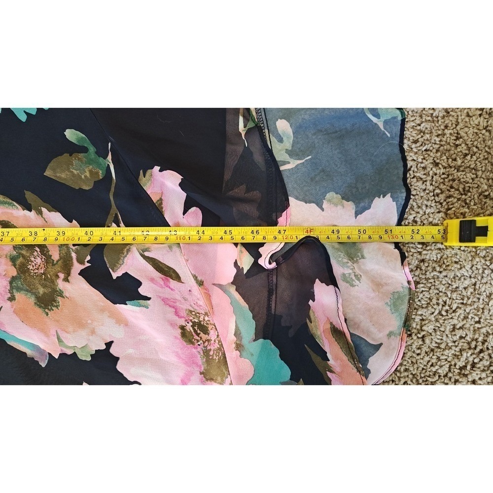 Emma & Michele Floral Chiffon High Low Dress 3X Navy Pink Used‎ Cottagecore - Picture 13 of 16